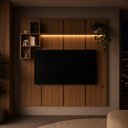 Ver imagem 4 de Painel para TV até 55 Polegadas com LED 1 Prateleira e 4 Nichos Multimóveis Crpro-PTV024 Mel