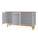 Ver imagem 5 de Aparador Buffet Opala 4 Portas com Pés de Madeira Maciça Cinamomo/Off-White