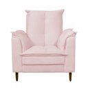 Ver imagem 2 de Poltrona Amamentação Pés Madeira Maciça Suede Herrero:Rosa Bebê