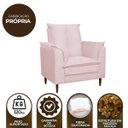 Ver imagem 5 de Poltrona Amamentação Pés Madeira Maciça Suede Herrero:Rosa Bebê