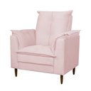 Ver imagem 3 de Poltrona Amamentação Pés Madeira Maciça Suede Herrero:Rosa Bebê