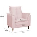 Ver imagem 4 de Poltrona Amamentação Pés Madeira Maciça Suede Herrero:Rosa Bebê
