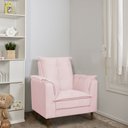 Ver imagem 1 de Poltrona Amamentação Pés Madeira Maciça Suede Herrero:Rosa Bebê