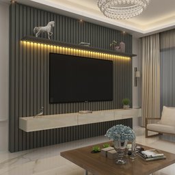Home para TV Ripado com LED Nobre 230 Grafite Off White - Gelius - 2