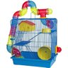 Gaiola Hamster Roedores Tubo Luxo 3 Andares Jel Plast Azul - 1