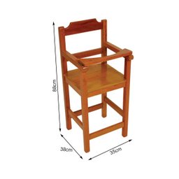 Cadeira Bebe de Madeira com Trava com Assento Ripado - Natural - 2 Cadeira Bebe de Madeira com Trava com Assento Ripado - Natural - 2