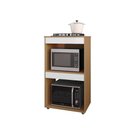 Ver imagem 3 de Gabinete Cooktop Adriana sem Porta 1 Prateleira MDP 75cm Amêndoa e Branco