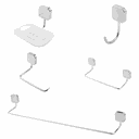 Ver imagem 1 de Kit Acessórios Completo Banheiro Quadrado Cromado 5 Peças