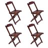 Jogo De Mesa Dobravel De Madeira 1,20x70 Com 4 Cadeiras Imbuia - 2