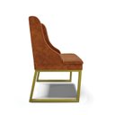Ver imagem 5 de Cadeira Sala de Jantar Industrial Dourado Kit 2 Liz Sint Pu Nozes D03 - D’Rossi