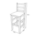 Ver imagem 3 de Banqueta Alta Com Assento Estofado Marrom Encosto Curvo - Natural