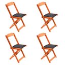 Ver imagem 2 de Jogo de Mesa Dobrável de Madeira 120x70 com 4 Cadeiras Natural Estofado Preto