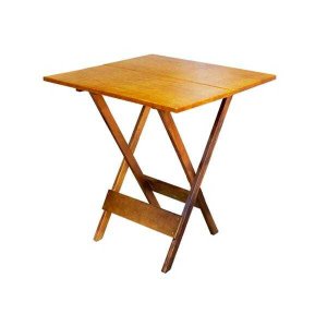 Mesa Dobrável de Madeira 70x70 - Natural
