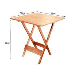 Mesa Dobrável de Madeira 70x70 - Natural - 2