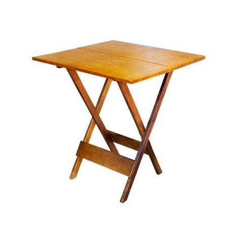 Mesa Dobrável de Madeira 80x80 - Natural