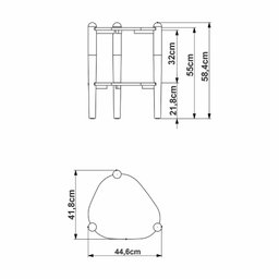 Mesa Lateral Orgânica 44,6cm com Prateleira e Pés em Madeira Cor:hanover - 5