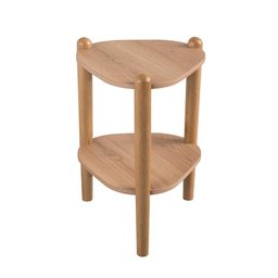 Mesa Lateral Orgânica 44,6cm com Prateleira e Pés em Madeira Cor:hanover - 2