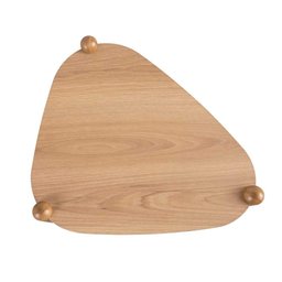 Mesa Lateral Orgânica 44,6cm com Prateleira e Pés em Madeira Cor:hanover - 4