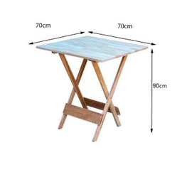 Mesa de Madeira Dobrável 70x70 sem Pintura - 2