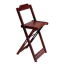 Ver imagem 1 de Cadeira Bistro Alta Dobravel de Madeira - Imbuia