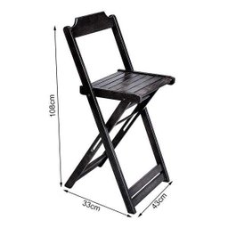 Cadeira Bistro Dobravel de Madeira (Prime) - Preto - 2
