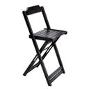 Ver imagem 1 de Cadeira Bistro Dobravel de Madeira (Prime) - Preto