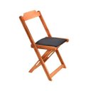 Ver imagem 1 de Cadeira Dobravel de Madeira Estofada Preto - Natural