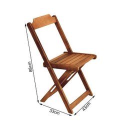 Conjunto De Mesa Dobravel De Madeira 90cm Redondo Com 4 Cadeiras Natural - 4
