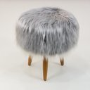 Ver imagem 1 de Puff Banqueta Decorativo Pés Madeira Cinza