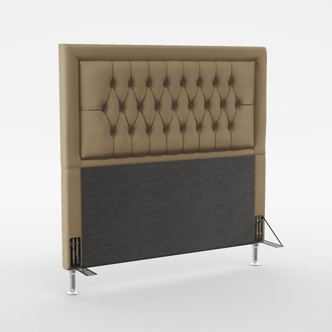 Cabeceira Estofada Decorativa Pegasus 160 Para Cama Queen Sued Capuccino Aradecor
