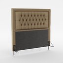 Ver imagem 1 de Cabeceira Estofada Decorativa Pegasus 160 Para Cama Queen Sued Capuccino Aradecor