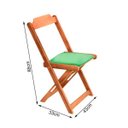 Ver imagem 3 de Conjunto de Mesa Dobrável de Madeira 70x70 com 4 Cadeiras Natural Estofado Verde