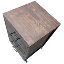 Ver imagem 5 de Mesa de Cabeceira / Gaveteiro de Madeira e Ferro com 3 Gavetas Decoração Industrial Preto e Nogueira