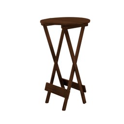 Conjunto Bistro De Madeira Dobravel Redondo 55cm Diametro Com 2 Cadeiras Imbuia Estofado Marrom - 2