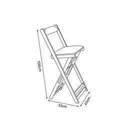 Conjunto Bistro De Madeira Dobravel Redondo 55cm Diametro Com 2 Cadeiras Imbuia Estofado Marrom - 5
