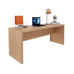 Mesa para Escritório Escrivaninha Madeira Linha Office 180cm Cor:amêndoa - 8