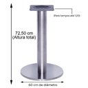 Ver imagem 3 de Mesa Beta Big Inox 75 Cm (alt) Disco Redondo Tampo Mdp Quadrado 70 Cm (larg) X 2,50 Cm (alt) Walnut