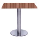 Ver imagem 1 de Mesa Beta Big Inox 75 Cm (alt) Disco Redondo Tampo Mdp Quadrado 70 Cm (larg) X 2,50 Cm (alt) Walnut