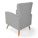 Ver imagem 2 de Kit 02 Poltronas Decorativas Melody com Pés Palito Bouclê Cinza Claro - Desk Design