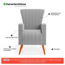 Ver imagem 4 de Kit 02 Poltronas Decorativas Melody com Pés Palito Bouclê Cinza Claro - Desk Design