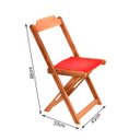 Ver imagem 4 de Jogo de Mesa Dobrável de Madeira 70x70 com 4 Cadeiras Natural Estofado Vermelho