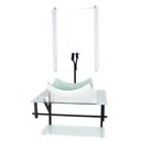 Ver imagem 1 de GABINETE DE VIDRO PARA BANHEIRO 60CM AP CUBA RETANGULAR CURVADA BRANCO