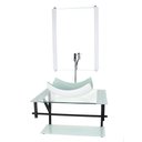 Ver imagem 2 de GABINETE DE VIDRO PARA BANHEIRO 60CM AP CUBA RETANGULAR CURVADA BRANCO