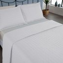 Ver imagem 4 de Kit Cobre Leito Colcha Bellini Casal Padrão Dupla Face Percal 300 Fios Textura Matelassê 3 Peças