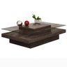 Mesa de Centro com Tampo de Vidro para Sala Soneto - HB Móveis - Rovere Miró - 1