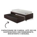 Ver imagem 3 de Base Box Cama Solteiro Sapateira Courino Linho Marrom e Colchão Ecoline D33 Ecoflex 88x188