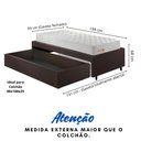 Ver imagem 5 de Base Box Cama Solteiro Sapateira Courino Linho Marrom e Colchão Ecoline D33 Ecoflex 88x188