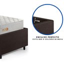 Ver imagem 2 de Base Box Cama Solteiro Sapateira Courino Linho Marrom e Colchão Ecoline D33 Ecoflex 88x188