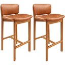 Ver imagem 1 de Kit 02 Banquetas Alta para Cozinha Sala de Jantar Bar Dara L02 Couríssimo Camel - Lyam Decor