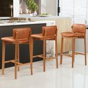 Ver imagem 7 de Kit 02 Banquetas Alta para Cozinha Sala de Jantar Bar Dara L02 Couríssimo Camel - Lyam Decor
